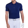 Men's color-blocked shoulder short-sleeved shirt (royal blue)