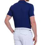 男撞色肩短袖(寶藍)