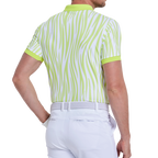 Men's colorful striped printed short-sleeved shirt (light green)