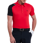 男撞色肩短袖(紅)