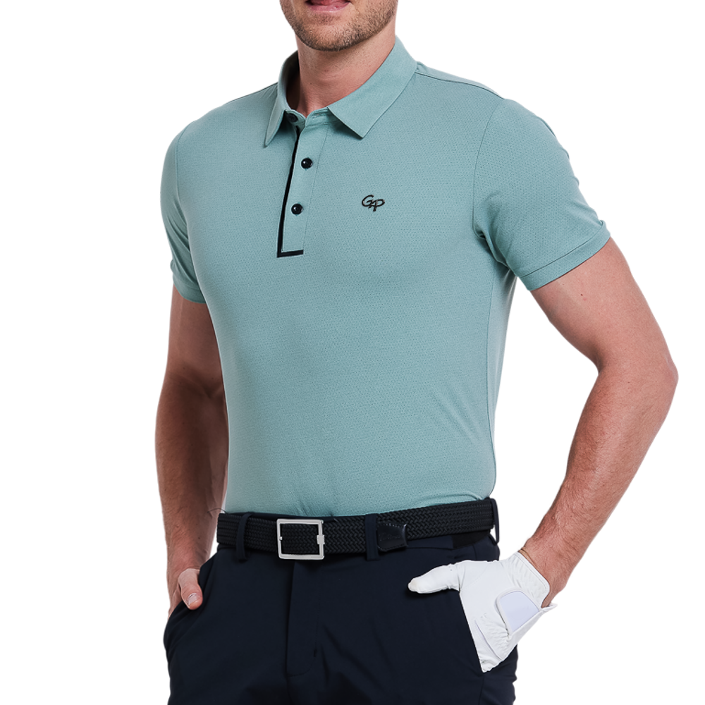 男SORONA乾爽透氣短袖(爵灰綠)