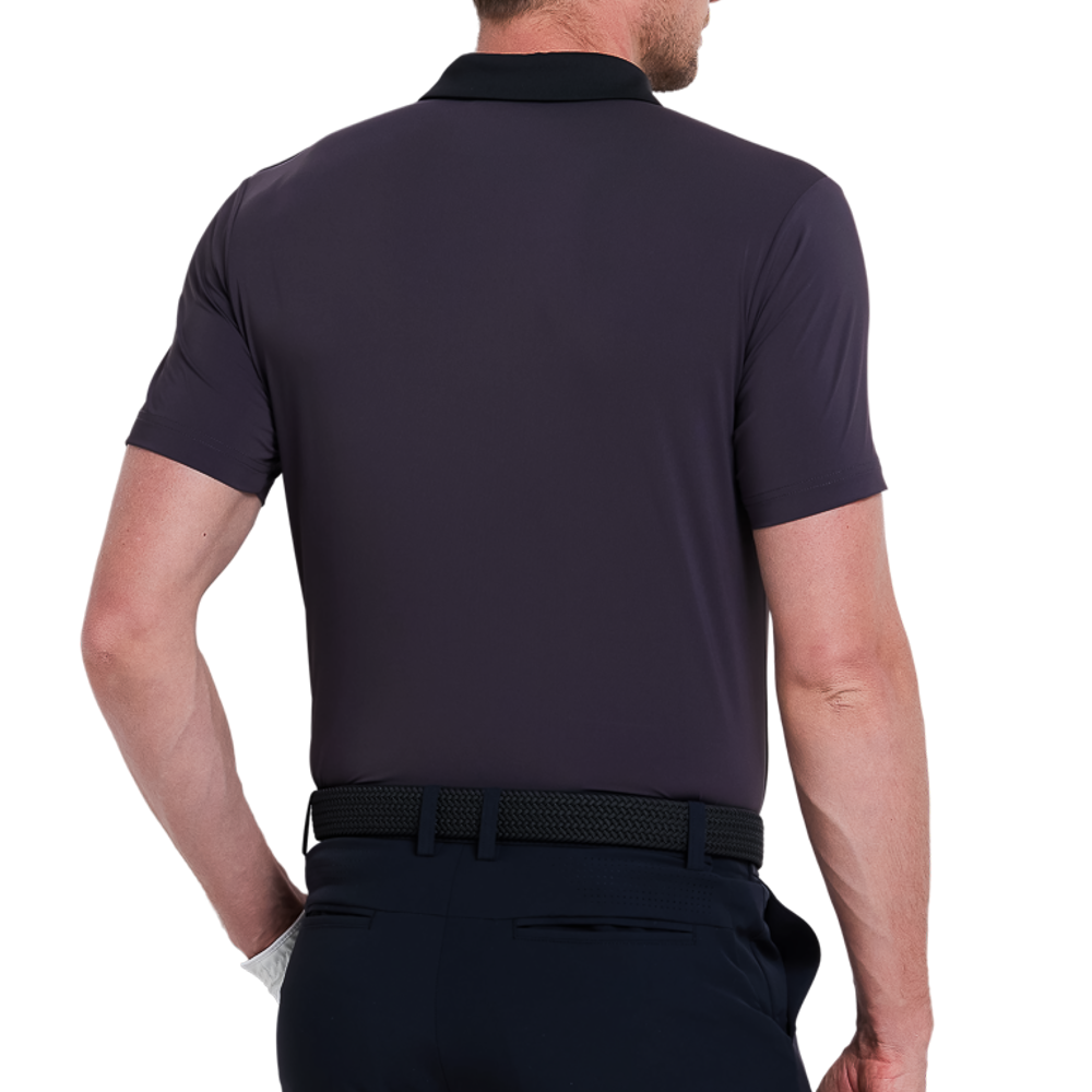 男撞色領涼感短袖(深咖灰)