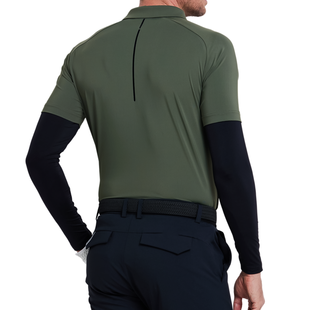 男綫條穿越短袖(軍綠)