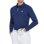 メンズ高密度襟付き長袖シャツ（ロイヤルブルー）