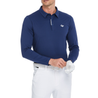 メンズ高密度襟付き長袖シャツ（ロイヤルブルー）