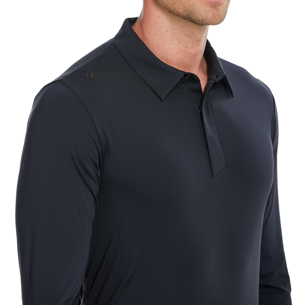 Men's Fila long-sleeved shirt with collar (black)