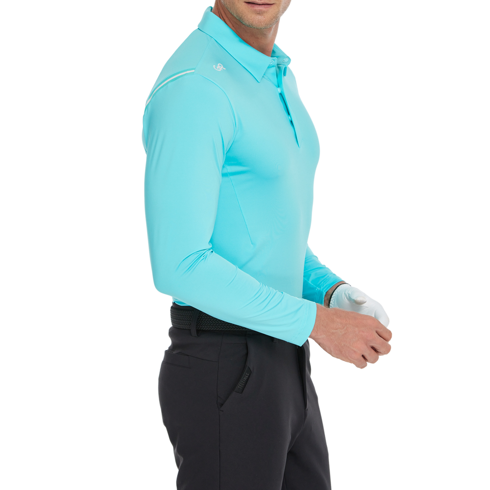 Men's Fila long-sleeved shirt with lapel collar (ice blue)