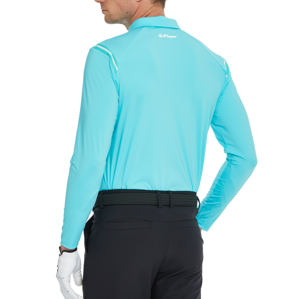 Men's Fila long-sleeved shirt with lapel collar (ice blue)