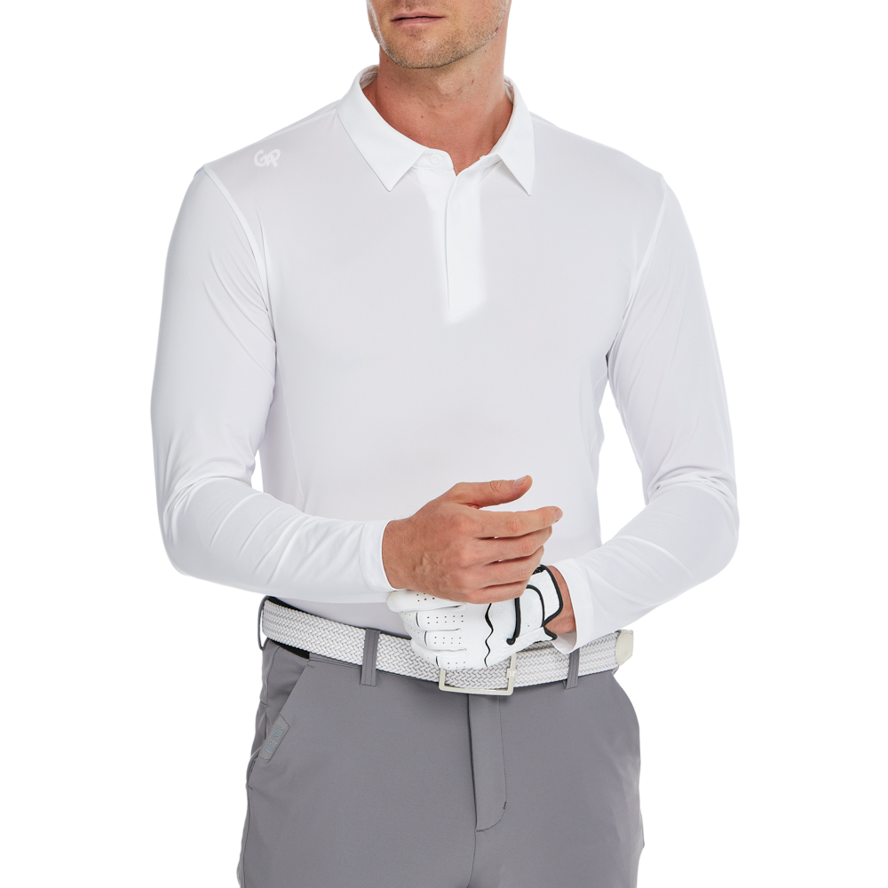 Men's Fila long-sleeved shirt with lapel (white)