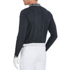 メンズ ダイヤモンド柄 ニット ジャカード 長袖 トップス (ブラック)