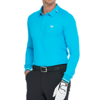 メンズ ソフトライトラペル ロングスリーブ トップス (ターコイズブルー)