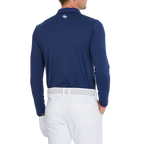 メンズ高密度通気性ラペル長袖シャツ（ロイヤルブルー）