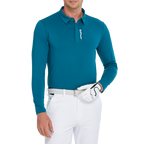 メンズ高密度通気性ラペル長袖シャツ（ダークグリーン）