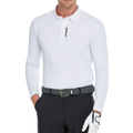 男高密透氣翻領長袖(白)