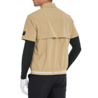 メンズ軽量・防風・撥水加工半袖ウィンドブレーカー（カーキ）