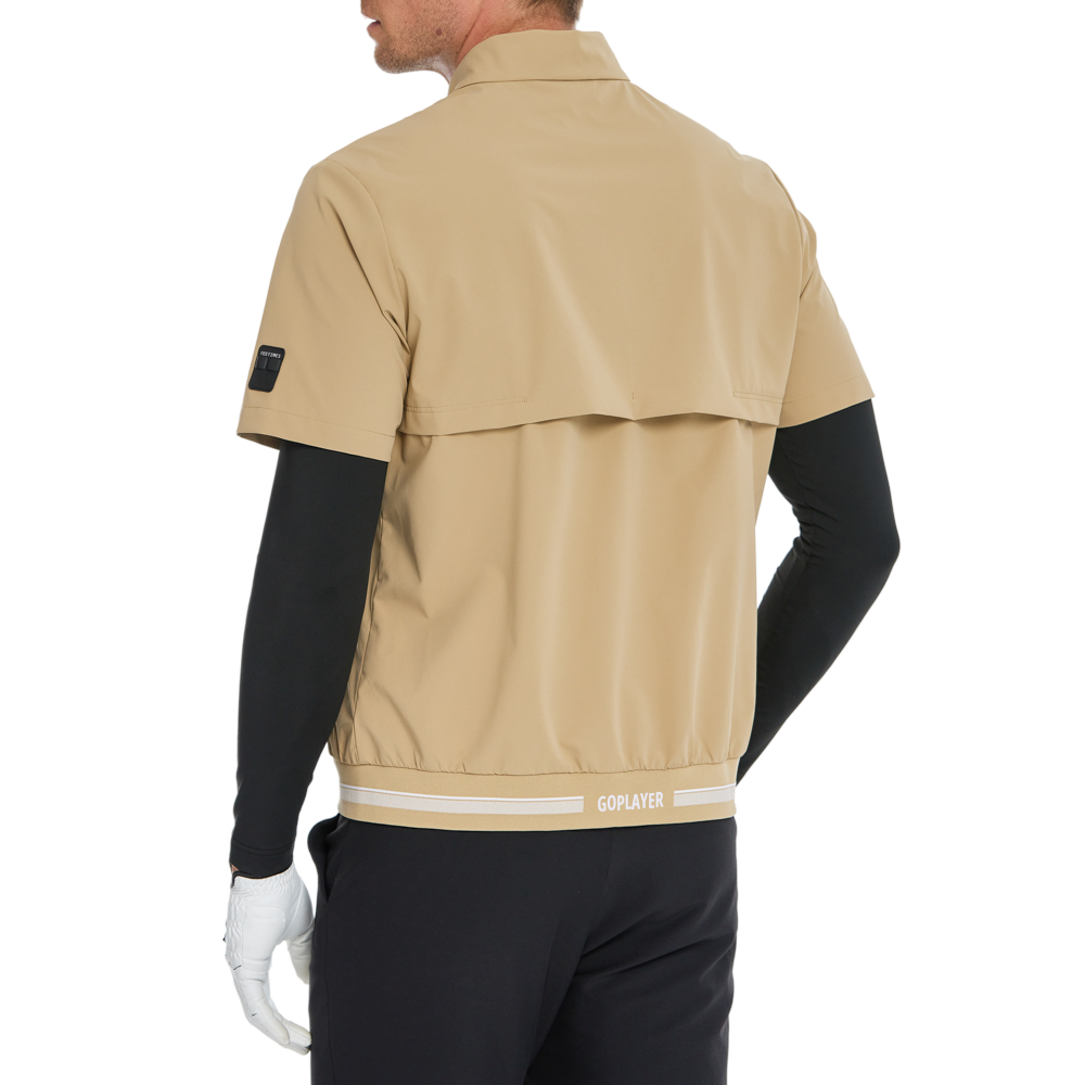 Men's lightweight windproof and water-repellent short-sleeved windbreaker (khaki)