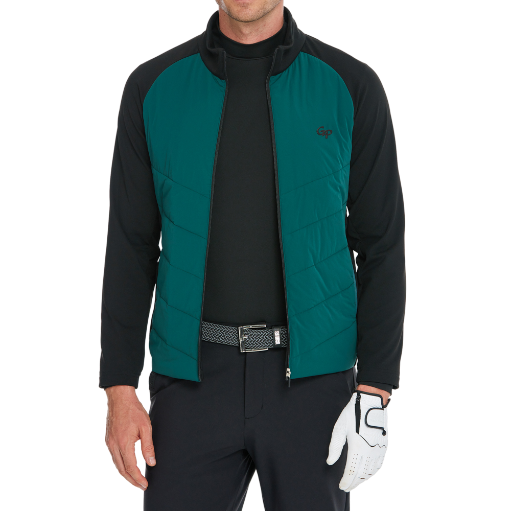 男加厚充棉保暖外套(墨綠)