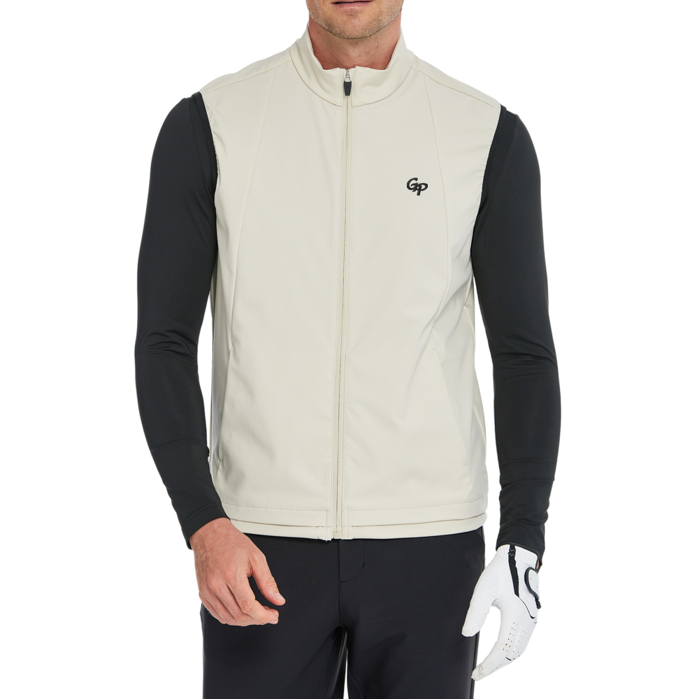 Men's lightweight windproof and water-repellent vest (khaki)