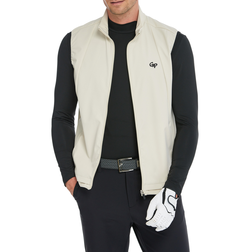 Men's lightweight windproof and water-repellent vest (khaki)