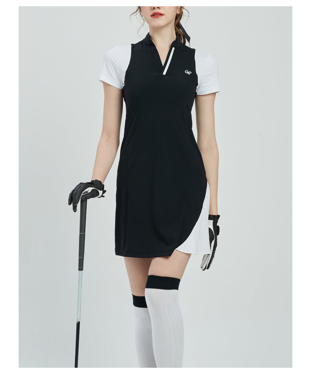 GoPlayer レディース ゴルフ ドレス (ブラック)
