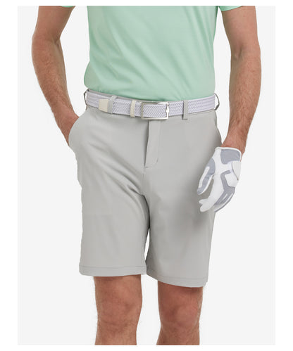 GoPlayer Men's Perforated Breathable Golf Shorts (Light Gray)