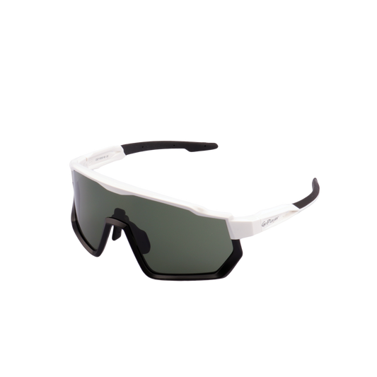 GoPlayer Big Frame Sunglasses (White Black Frame Green Film)