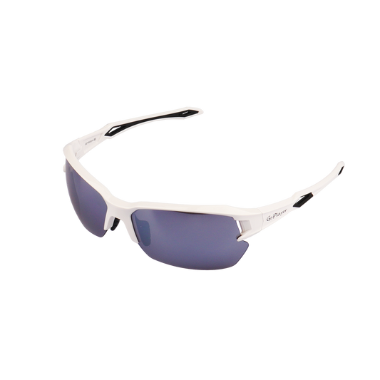 GoPlayer Half Frame Sunglasses (Silver Plated White Frame)