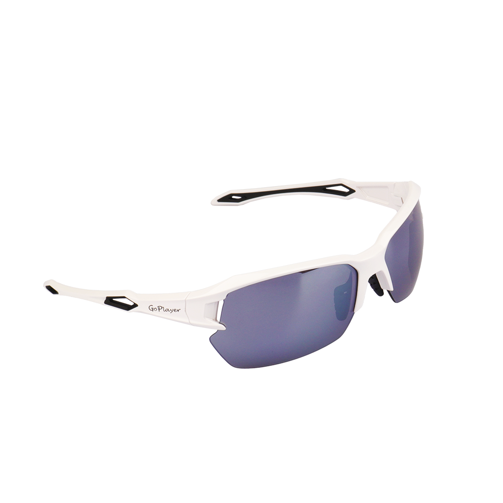 GoPlayer Half Frame Sunglasses (Silver Plated White Frame)