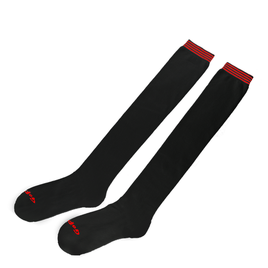 GoPlayer Women's Knee Stockings (Bamboo Charcoal Black Red)